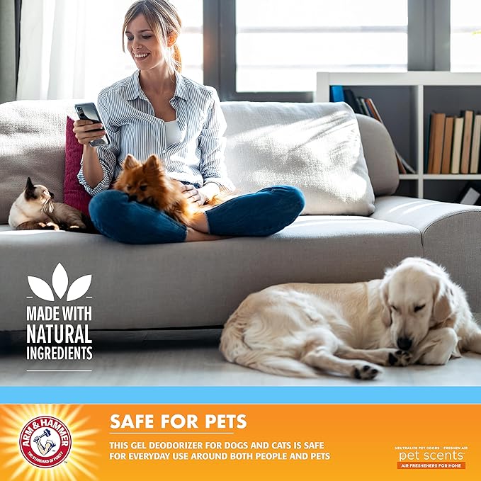 Arm & Hammer for Pets Air Care Pet Scents Deodorizing Gel Beads in Fresh Breeze | 12 oz Pet Odor Neutralizing Gel Beads with Baking Soda | Air Freshener Beads for Pet Odor Elimination (FF12689)