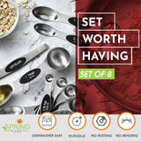Spring Chef Stainless Steel Magnetic Measuring Spoons Set, Heavy Duty Metal Kitchen Gadgets