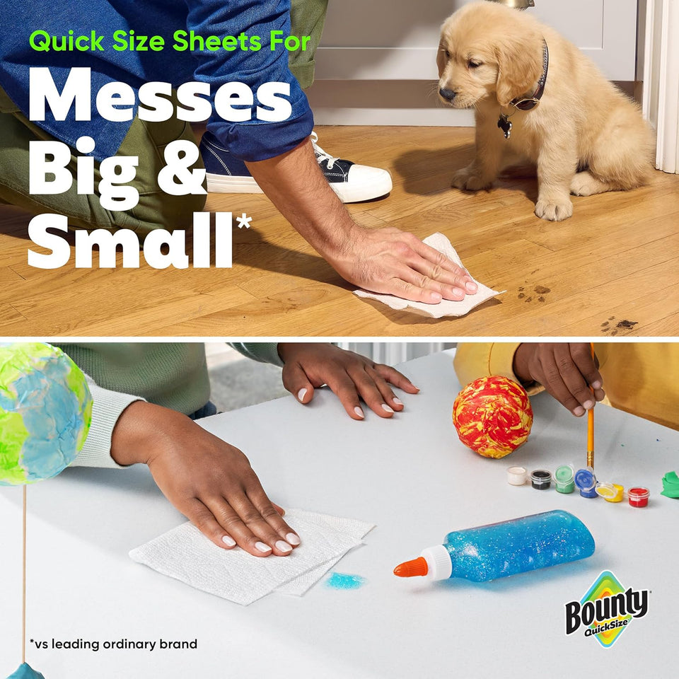 Bounty Quick Size Paper Towels, White, 8 Family Rolls = 20 Regular Rolls - Rayz Mart