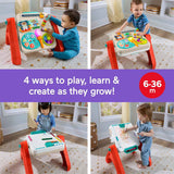 Fisher-Price Laugh & Learn 4-in-1 Activity Table & Art Easel for ages 6+ months with multilanguage support