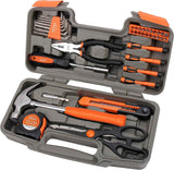 Apollo Tools Original 39 Piece General Household Tool Set in Toolbox Storage Case with Essential Hand Tools for Everyday Home Repairs, DIY and Crafts - Pink Ribbon - Pink - DT9706P