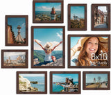 Vittanly 10 Pack Picture Frames Collage Wall Decor, Gallery Wall Frame Set for Wall or Tabletop Display, Engineered Wood and Shatter-resistant Plexiglass, Multi Sizes with 8x10, 5x7, 4x6 Frames, Black