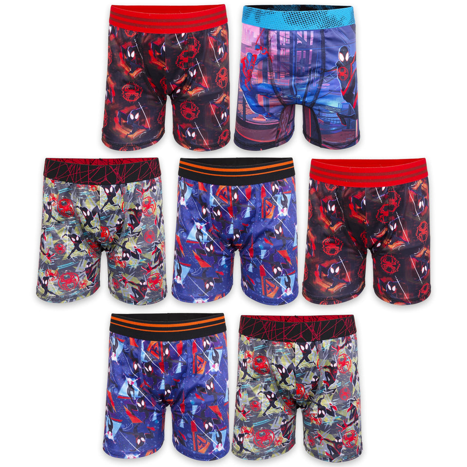 Spiderman boys Boxer Brief Multipacks With Multiple Print Choices Available in Sizes 4, 6, 8, 10, and 12