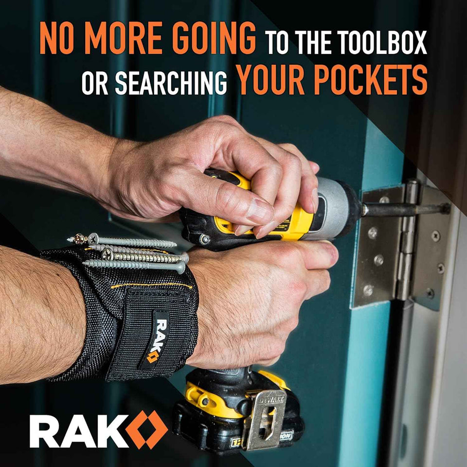 RAK Magnetic Wristband Gifts for Men - Premium Tool Belt for Holding Screws Nails with Powerful Magnets, Cool Gadgets Stocking Stuffers for Men, Holiday for Dad, Husband, Grandpa, Him