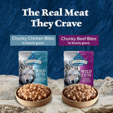 blue buffalo wilderness trail toppers wild cuts wet dog food variety pack, high-protein & grain-free, 12 count, 6 chicken and 6 beef flavors