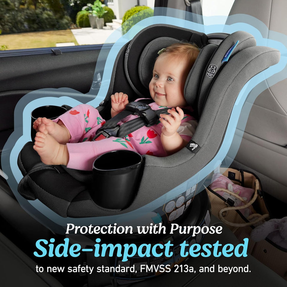 Graco EasyTurn 360 2-in-1 Convertible Car Seat, 360 Degree Rotating Infant to Toddler Rotating Car Seat, 2 Modes Forward and Rear Facing, Slim Design, Solae