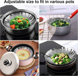 Zocy Steamer Basket, Stainless Steel Vegetable Steam Baskets for Steaming Cooking Expandable to Fit Various Size Pot (5.5" to 9.3")