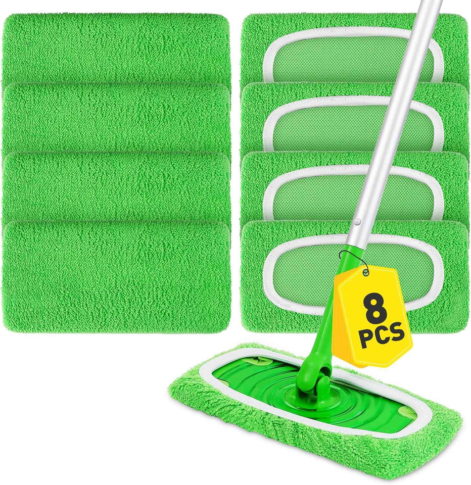 14Pcs Reusable Microfiber Mop Pads Compatible with Sweeper Mops,Dry Sweeping Cloths & Wet Mopping Pads Refills,Washable Mop Pads for Floor Cleaning