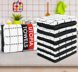 Utopia Towels - Kitchen Towels 12 Pack, 15 x 25 Inches, 100% Ring Spun Cotton Super Soft and Absorbent Linen Dish, Tea and Bar Towels Set, Black