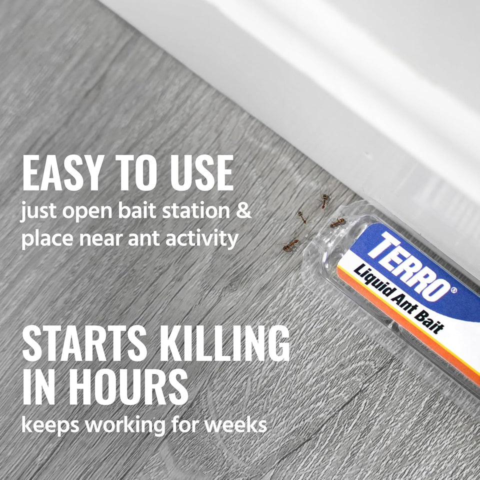 TERRO Ant Killer Bait Stations T300B - Liquid Bait to Eliminate Ants - Bait System - 12 Count Stations for Effective Indoor Ant Control