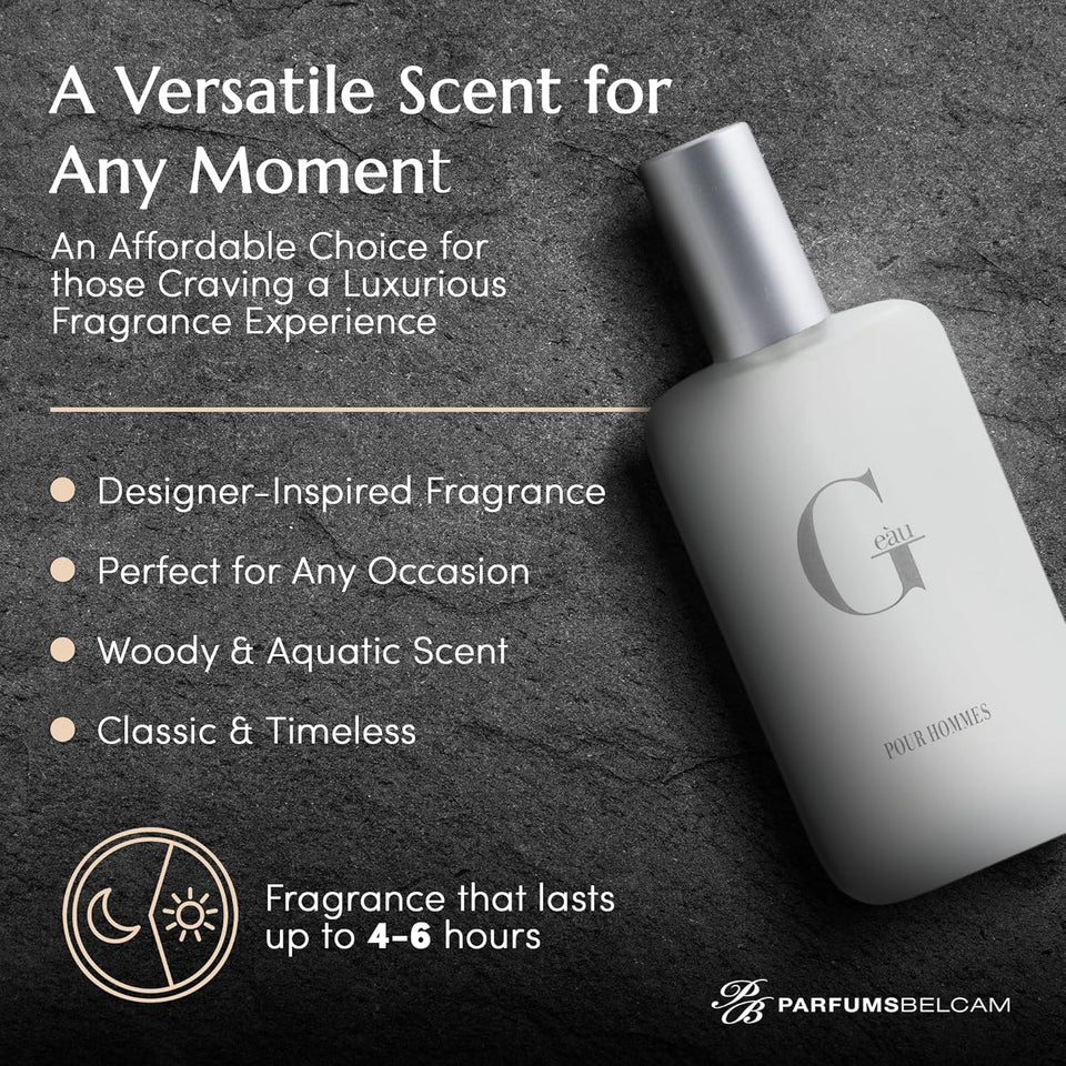Parfums Belcam G Eau, Inspired by Designer Fragrance, Eau de Toilette Spray, 3.4 Fl Oz