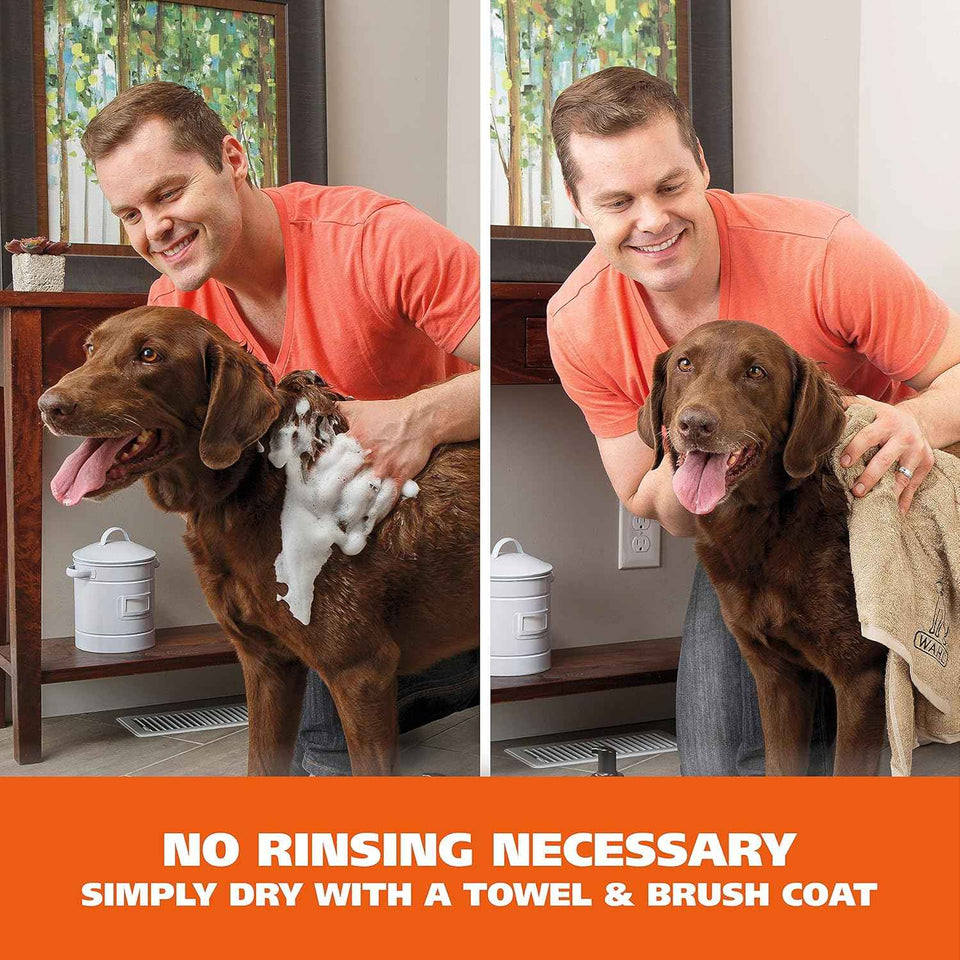 Wahl USA 820014A Pet Friendly Waterless No Rinse Shampoo for Animals - Lavender & Chamomile Scented, 7.1 Oz