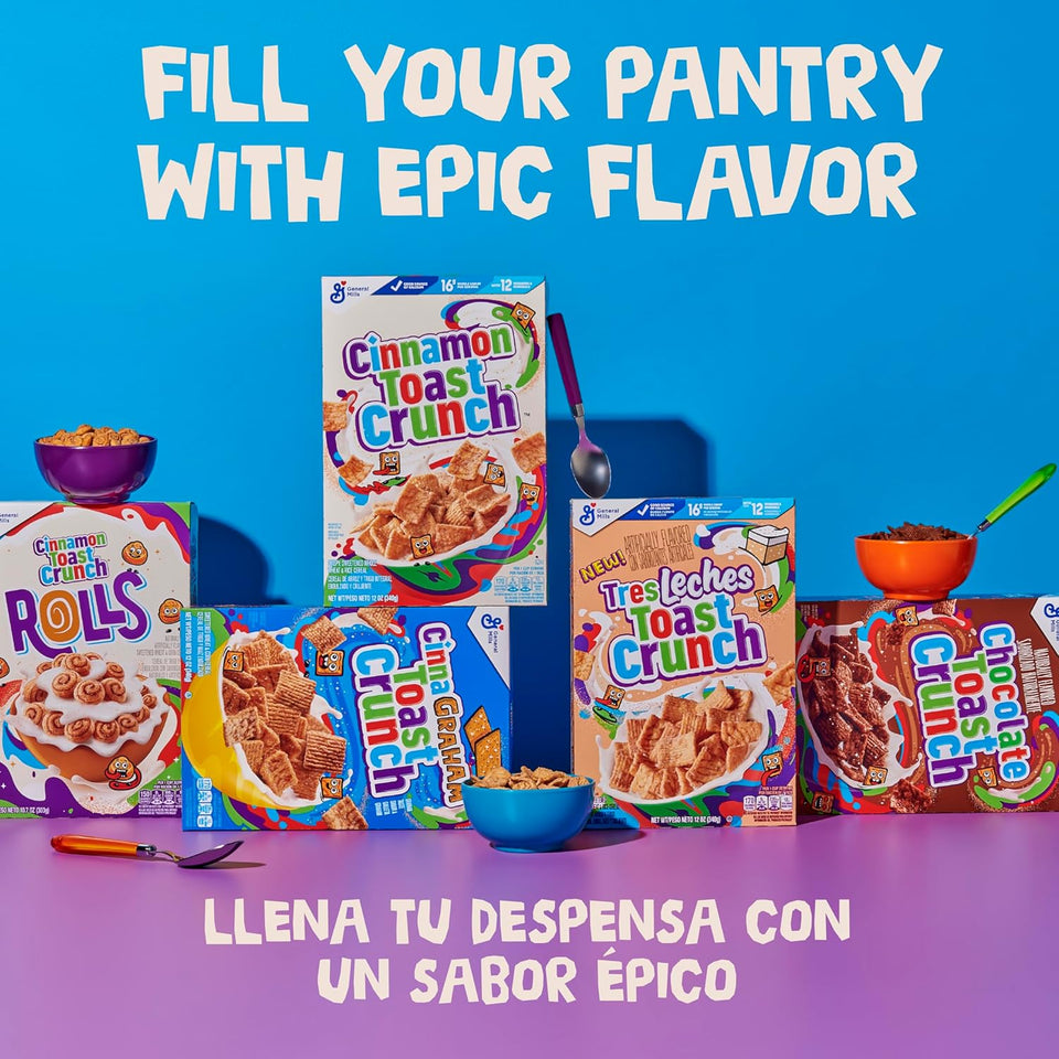 cinnamon toast crunch family size 18.8 oz crispy cinnamon cereal whole grain breakfast cereal