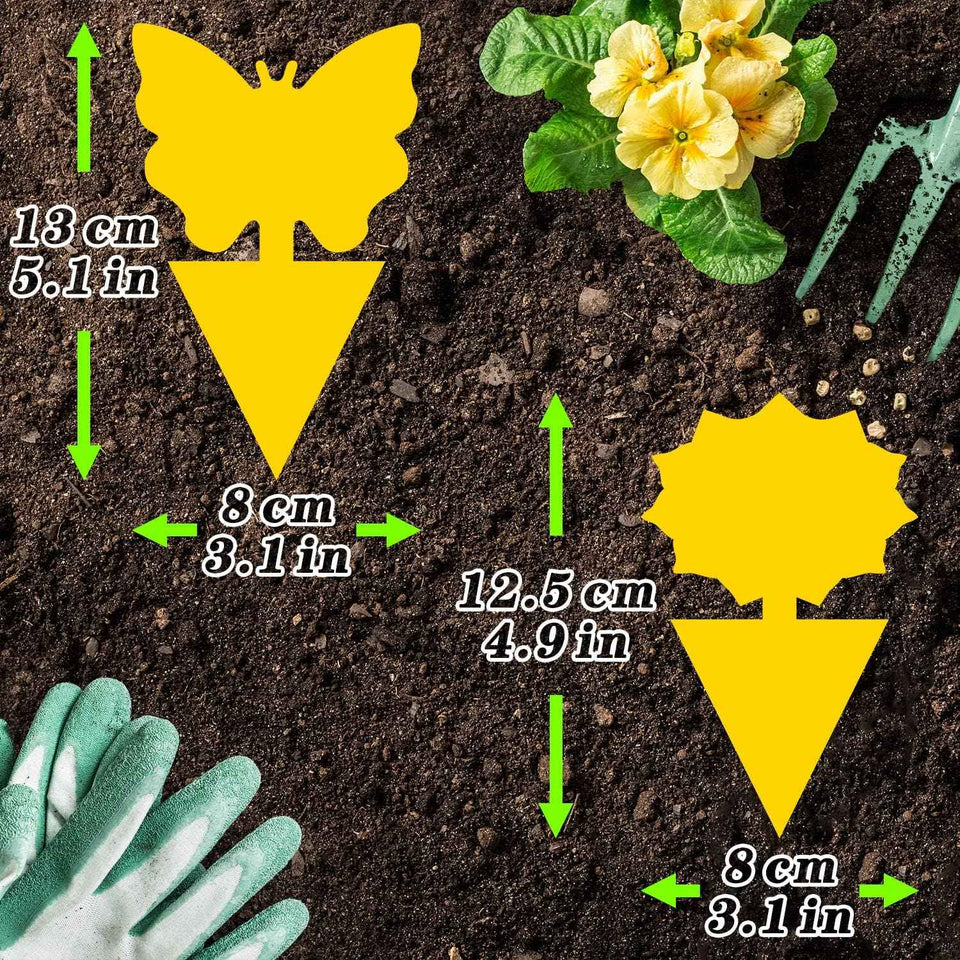 landisun 48pcs yellow fruit fly sticky traps for indoor outdoor potted plants bug insects