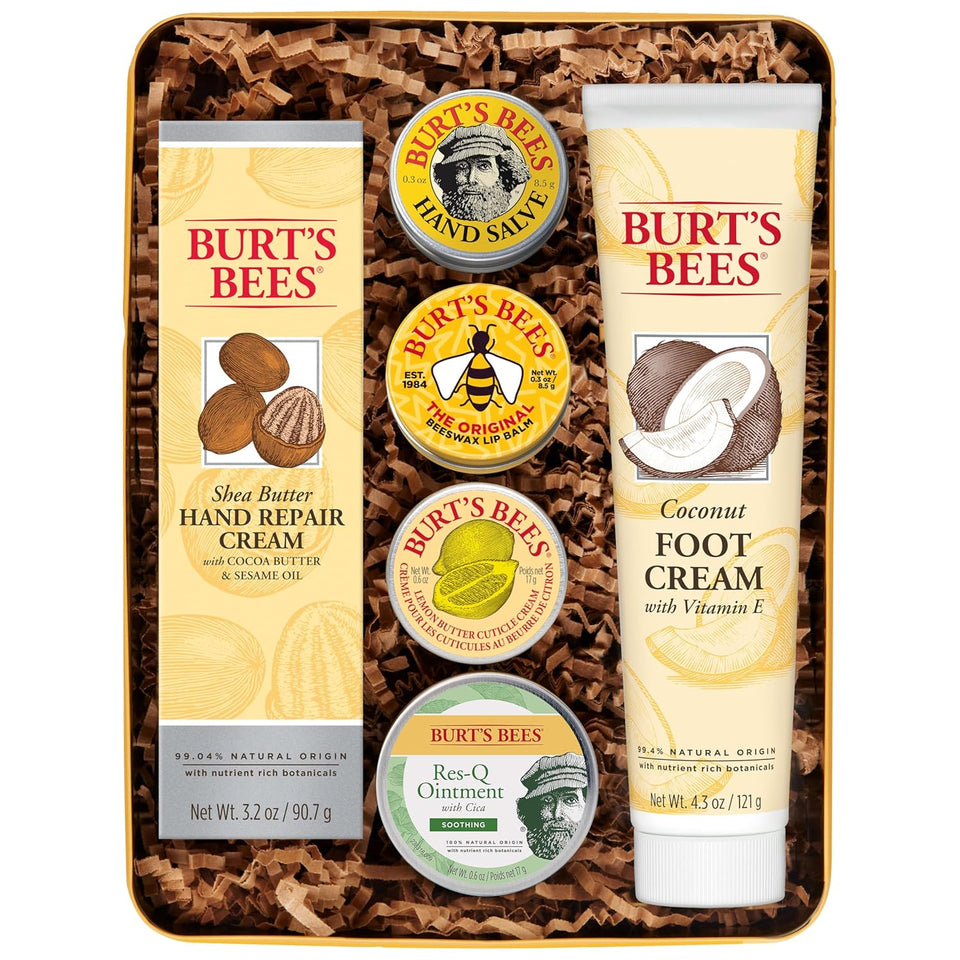 Burt's Bees Tips and Toes Kit, 6 Travel Size Products, Pomegranate Moisturizing, Hydrating, and Nourishing