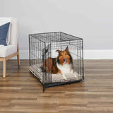 MidWest iCrate 36-inch metal wire dog crate with divider, leak-proof tray, and secure latches for medium large breeds