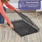 MidWest iCrate 36-inch metal wire dog crate with divider, leak-proof tray, and secure latches for medium large breeds