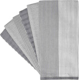 Premium Kitchen Towels (20”x 28”, 6 Pack) | Large Cotton Kitchen Hand Towel | Flat & Terry Dish Cloths | Highly Absorbent Tea Towels Set with Hanging Loop | Gray