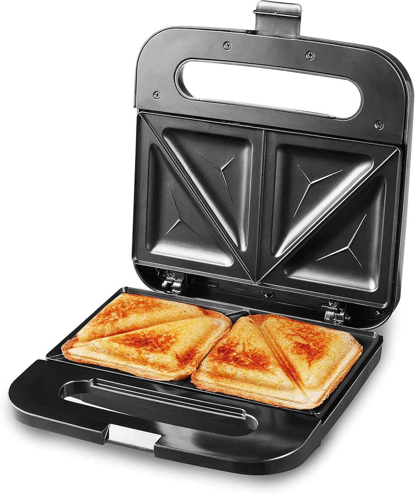 Elite Gourmet ESM2207XSS Sandwich & Panini Maker - 2-Slice Nonstick Grill for Grilled Cheese, Omelets & Tuna Melts, 750W Stainless Steel