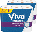 Viva Multi-Surface Cloth Paper Towels, Task Size, 2 Packs of 6, 81 Sheets Per Roll